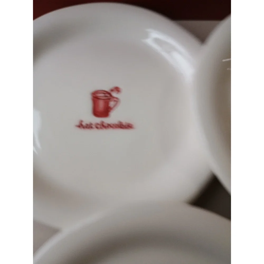 Williams‎ Sonoma Set of 5 Dessert Plates Holiday Hot Drinks Assorted Frstive